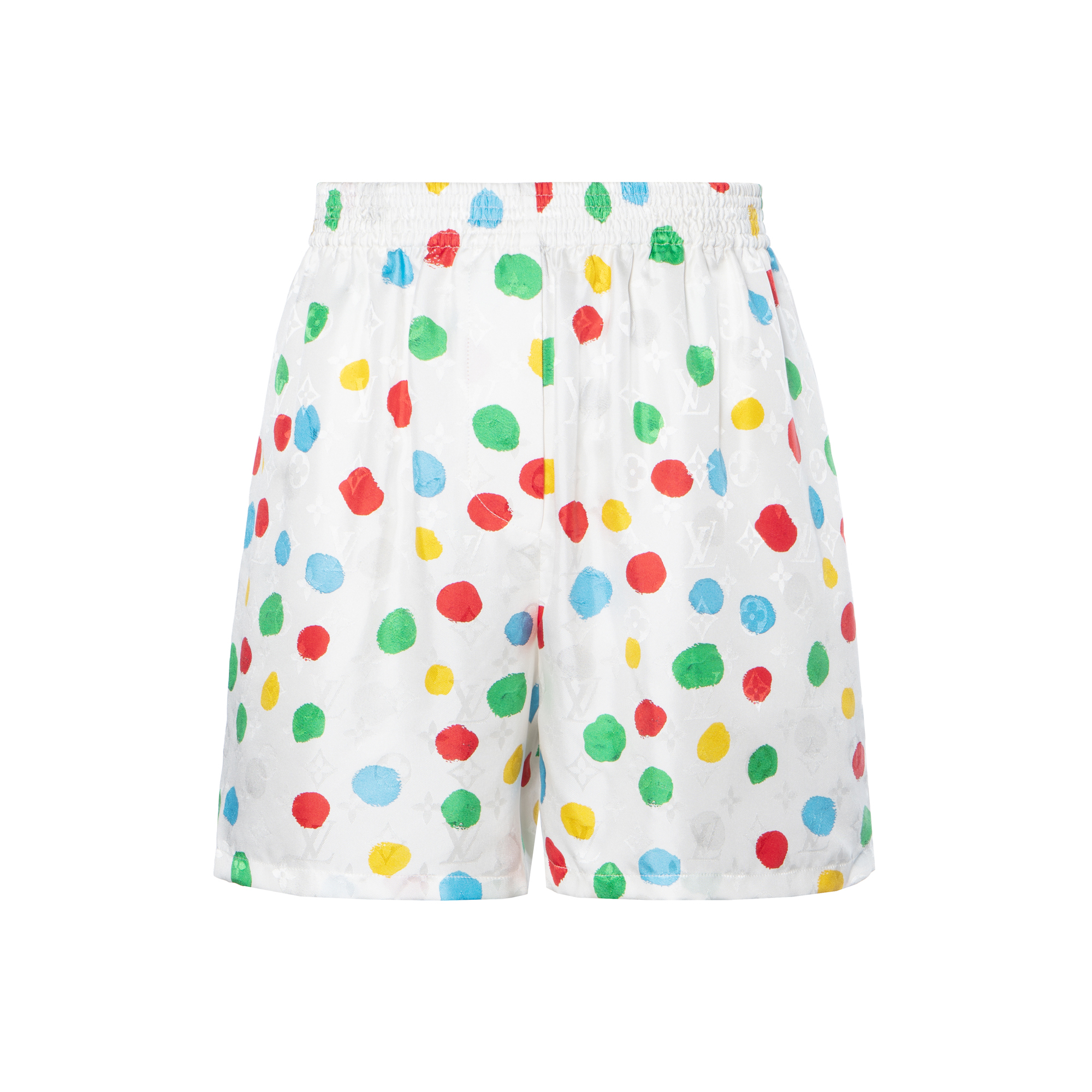 (Women) LOUIS VUITTON SS23  White Polka Dot Print Casual Shorts. 1AB7Z8