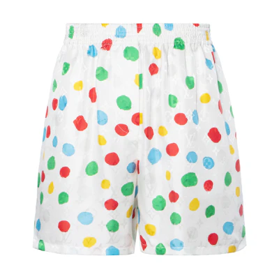 (Women) LOUIS VUITTON SS23 White Polka Dot Print Casual Shorts. 1AB7Z8