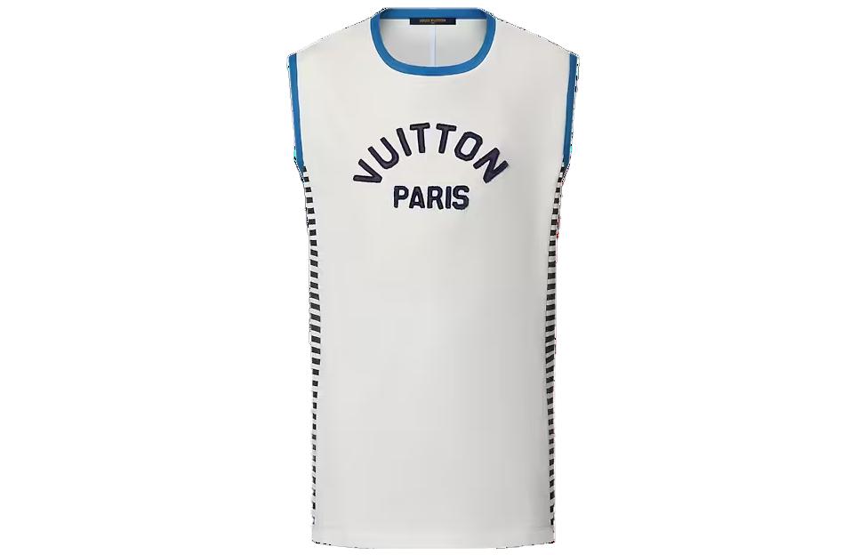 (Women) LOUIS VUITTON SS23 Alphabet Patch Basketball Tank Top White (). 1ABCFG