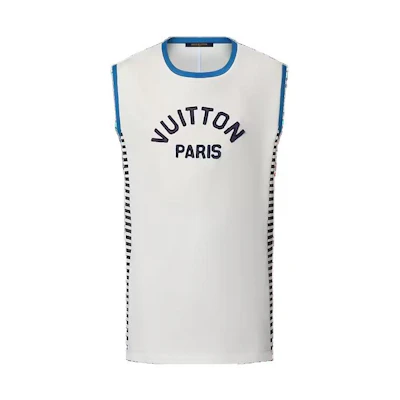 (Women) LOUIS VUITTON SS23 Alphabet Patch Basketball Tank Top White (). 1ABCFG