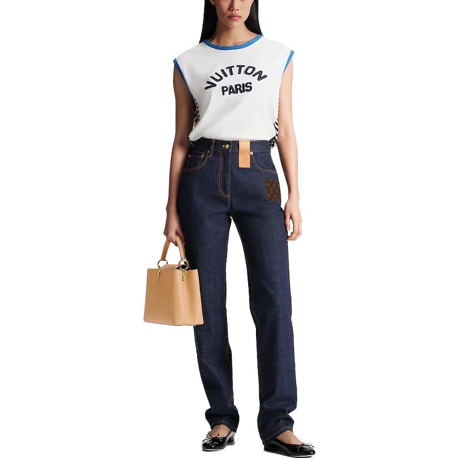 Lookbook (W) ルイ・ヴィトン SS23 アルファベットパッチ バスケットボールタンクトップ ホワイト 1ABCFG