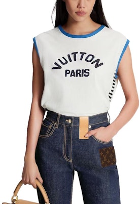 (W) ルイ・ヴィトン SS23 アルファベットパッチ バスケットボールタンクトップ ホワイト 1ABCFG Purchase (W) ルイ・ヴィトン SS23 アルファベットパッチ バスケットボールタンクトップ ホワイト 1ABCFG