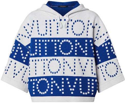 (W) 路易威登SS23蓝色条纹标志蝙蝠袖连帽T恤女款。 1AAWRM Order (W) 路易威登SS23蓝色条纹标志蝙蝠袖连帽T恤女款。 1AAWRM