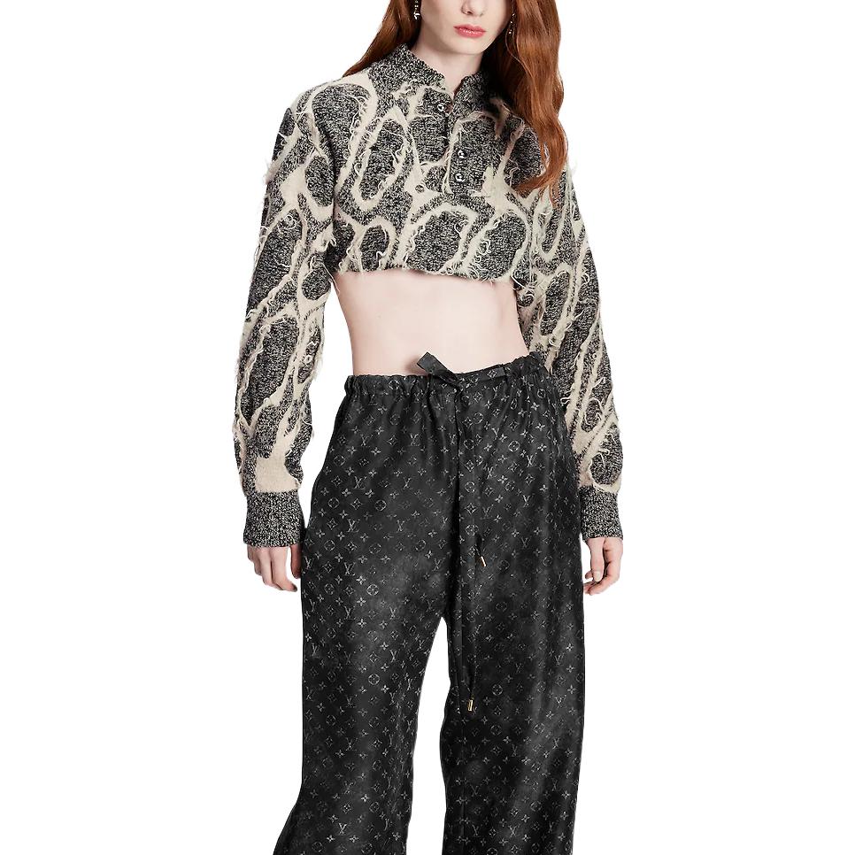 Shop (W) 路易威登 SS23 高腰Logo直筒寬褲 女士 黑色 1AB06N