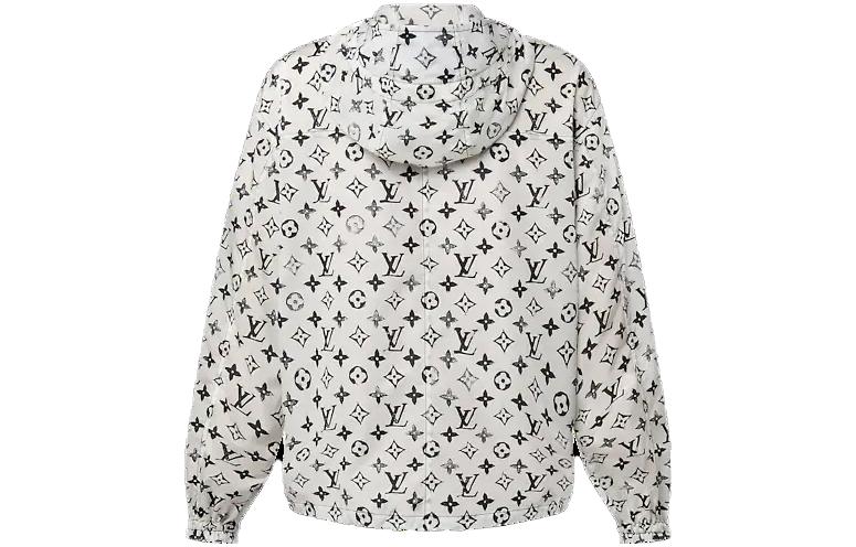 Lookbook (Women) LOUIS VUITTON SS23 Logo All-Over Print  White Hoodie Jacket 1ABYIO
