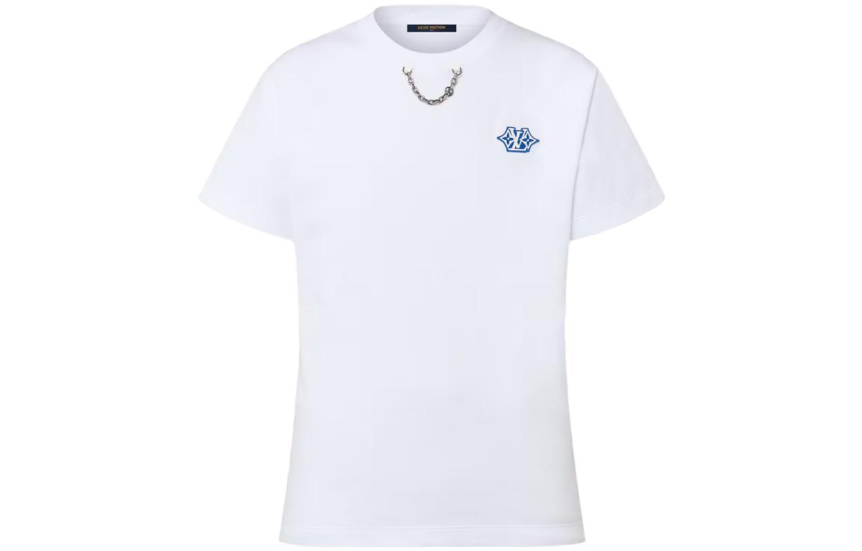 Order (Women) LOUIS VUITTON SS23 Logo Crewneck Regular T-Shirt White 1ABT4H