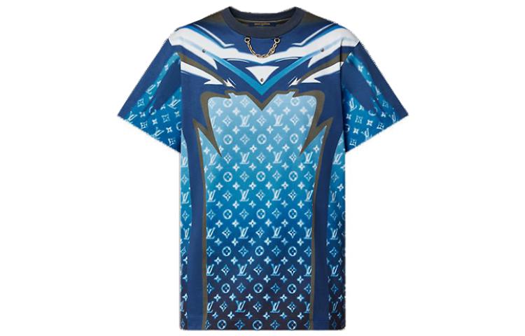 Order (Women) LOUIS VUITTON SS23 Logo Graphic Crewneck Short Sleeve T-Shirt Blue () 1AAXGX
