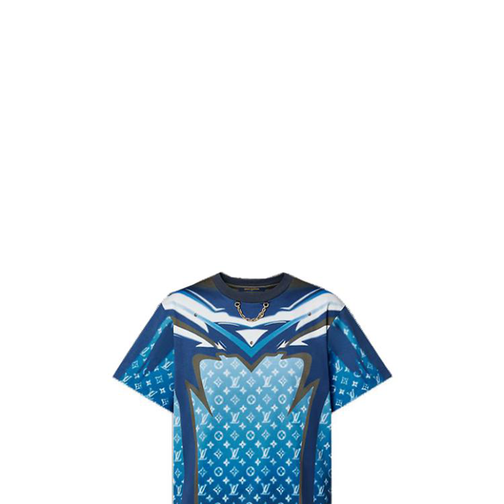 Sizing (Women) LOUIS VUITTON SS23 Logo Graphic Crewneck Short Sleeve T-Shirt Blue () 1AAXGX