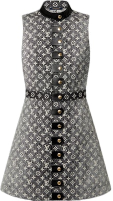 (W) 루이비통 SS23 모노그램 하프터틀넥 민소매 드레스 여성용 그레이 블랙 1AAUPJ Order (W) 루이비통 SS23 모노그램 하프터틀넥 민소매 드레스 여성용 그레이 블랙 1AAUPJ