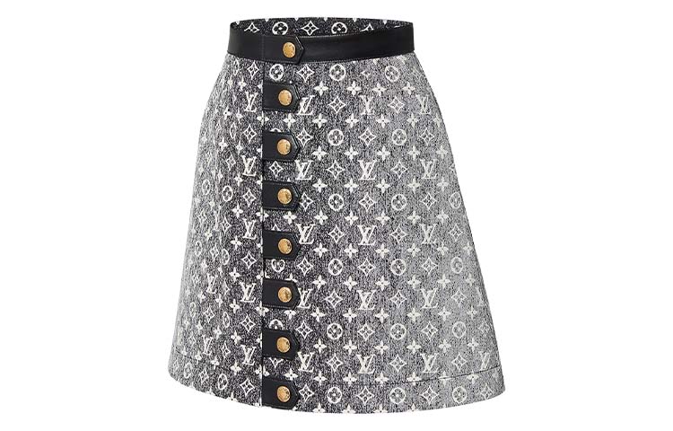 Shop (W) 路易威登 SS23 女士灰黑色经典Logo休闲短裙 1AAUP3