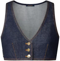 Order (Women) LOUIS VUITTON SS23 Nautical Blue V-Neck Cropped Vest 1ABBZY