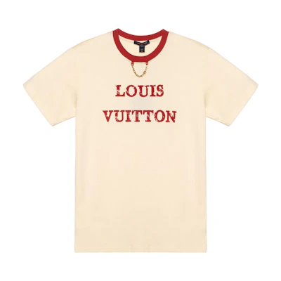(Women) LOUIS VUITTON SS23 Nautical Logo Print Short Sleeve T-Shirt Beige 1ABGC0