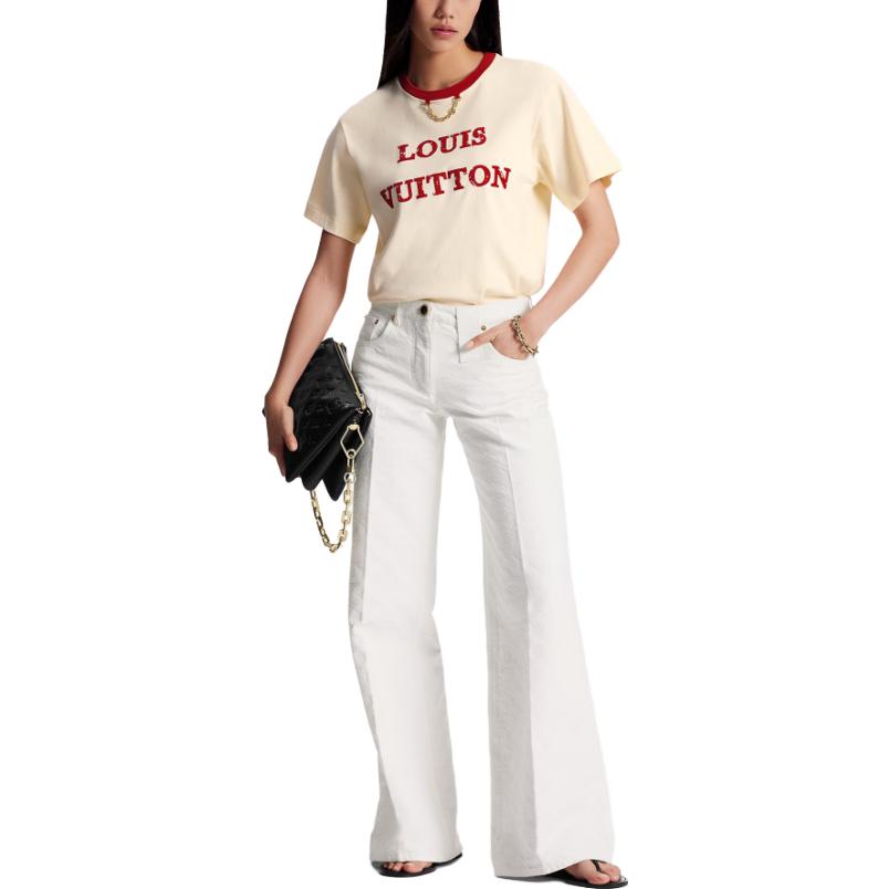 (Women) LOUIS VUITTON SS23 Nautical Logo Print Short Sleeve T-Shirt  Beige 1ABGC0 圖 4