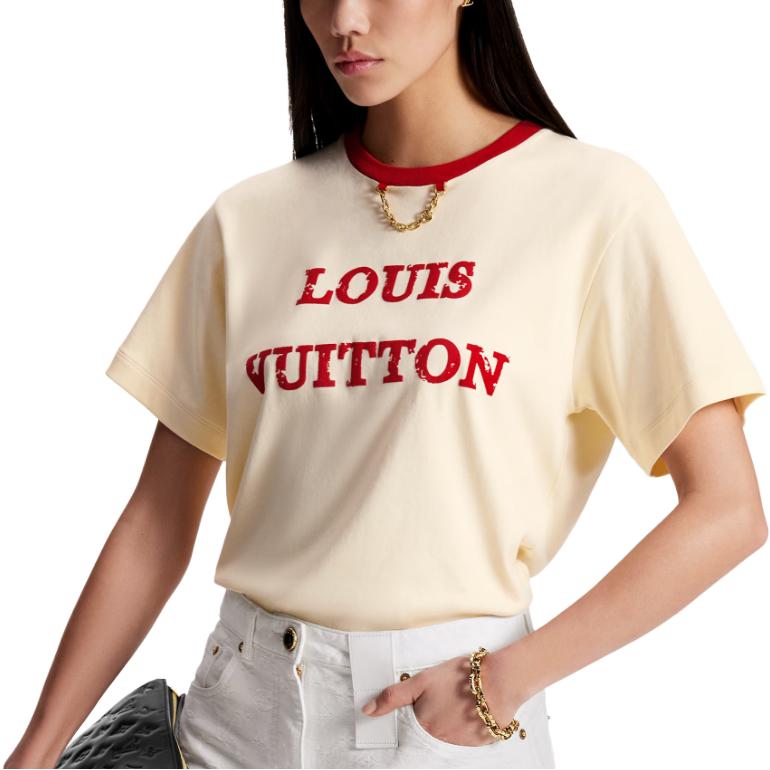 (Women) LOUIS VUITTON SS23 Nautical Logo Print Short Sleeve T-Shirt  Beige 1ABGC0 圖 7