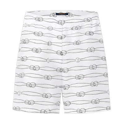 (Women) LOUIS VUITTON SS23 Nautical Logo Printed Loose White Shorts Women. 1ABJOB