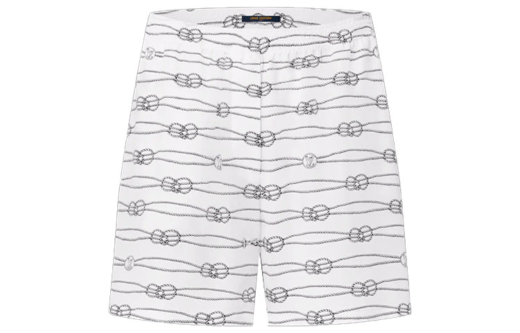 Order (W) 路易威登SS23航海標誌印花寬鬆白色短褲女款 1ABJOB