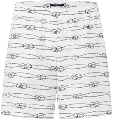 (W) 路易威登SS23航海標誌印花寬鬆白色短褲女款 1ABJOB Order (W) 路易威登SS23航海標誌印花寬鬆白色短褲女款 1ABJOB