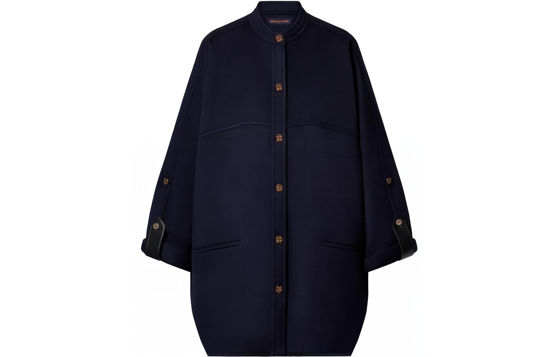 (Women) LOUIS VUITTON SS23 Nautical Solid Single-Breasted Casual Coat Navy Women 1ABC9W