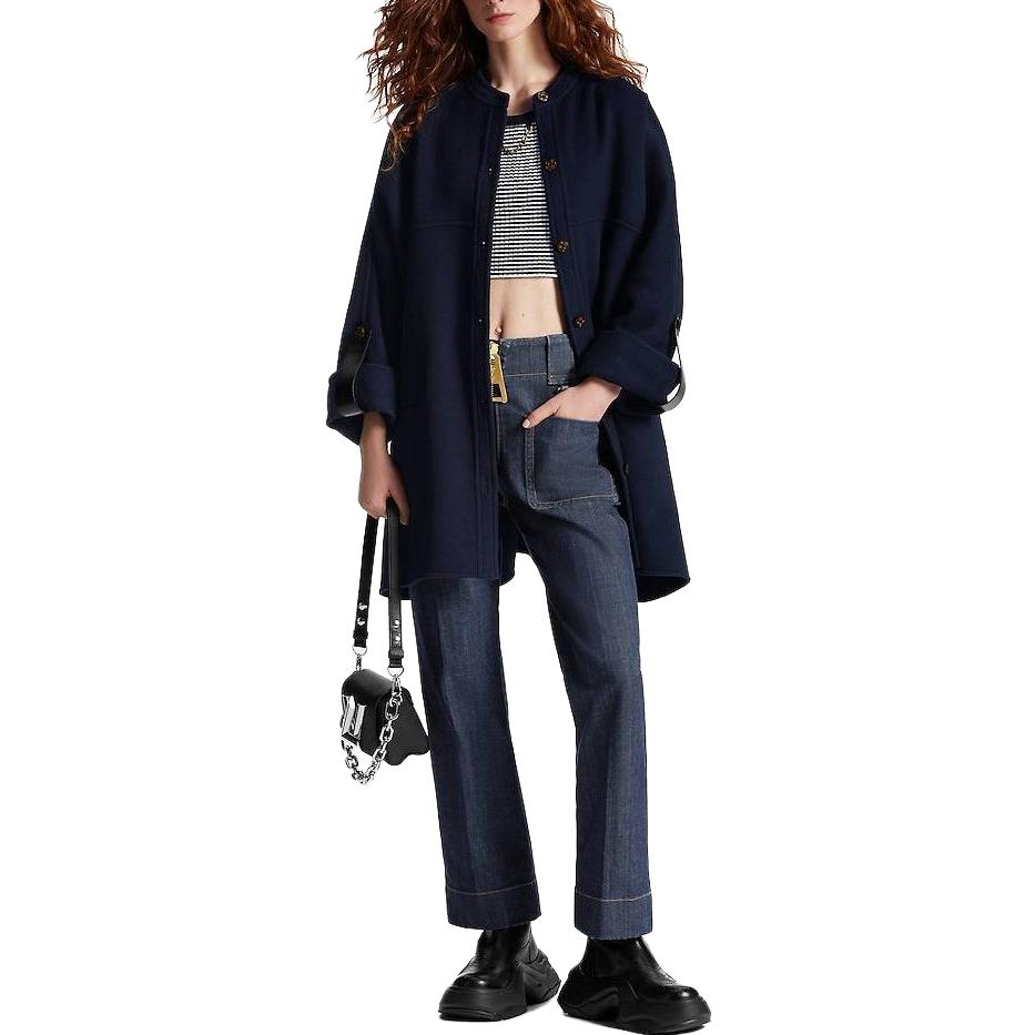 Lookbook (Women) LOUIS VUITTON SS23 Nautical Solid Single-Breasted Casual Coat Navy Women 1ABC9W