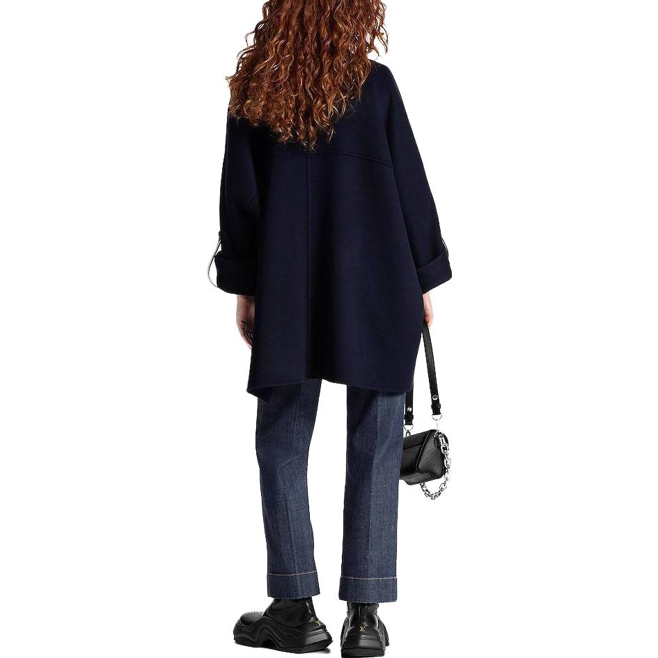Shop (Women) LOUIS VUITTON SS23 Nautical Solid Single-Breasted Casual Coat Navy Women 1ABC9W