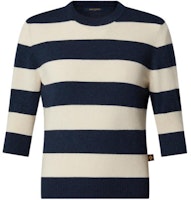 (Women) LOUIS VUITTON SS23 Nautical Striped Crewneck Knit Sweater Women Black 1ABCMX (Women) LOUIS VUITTON SS23 Nautical Striped Crewneck Knit Sweater Women Black 1ABCMX