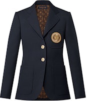 (Women) LOUIS VUITTON SS23 Navy Pocket Embroidered Long Sleeve Blazer Jacket 1AAF8Z (Women) LOUIS VUITTON SS23 Navy Pocket Embroidered Long Sleeve Blazer Jacket 1AAF8Z