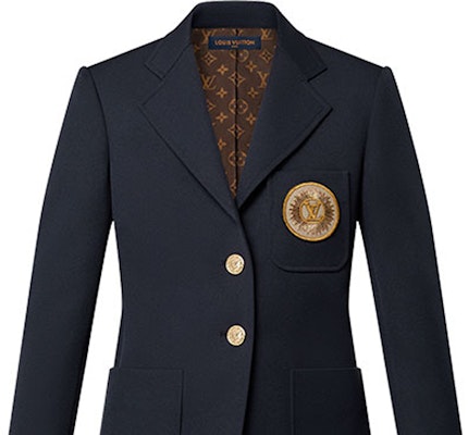 (W) LOUIS VUITTON 2023春夏海軍藍口袋刺繡長袖西裝外套 1AAF8Z Sizing (W) LOUIS VUITTON 2023春夏海軍藍口袋刺繡長袖西裝外套 1AAF8Z