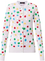 (Women) Louis Vuitton SS23 Painted Polka Dot Cashmere Cardigan White 1AB88D (Women) Louis Vuitton SS23 Painted Polka Dot Cashmere Cardigan White 1AB88D