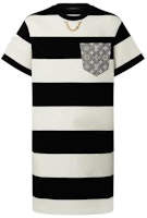 (Women) Louis Vuitton SS23 Wide Stripe Knit Short Sleeve Dress Black White 1AAUOX (Women) Louis Vuitton SS23 Wide Stripe Knit Short Sleeve Dress Black White 1AAUOX