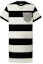 Order (W) Louis Vuitton Vestido de Punto a Rayas Anchas SS23 Manga Corta Negro Blanco 1AAUOX