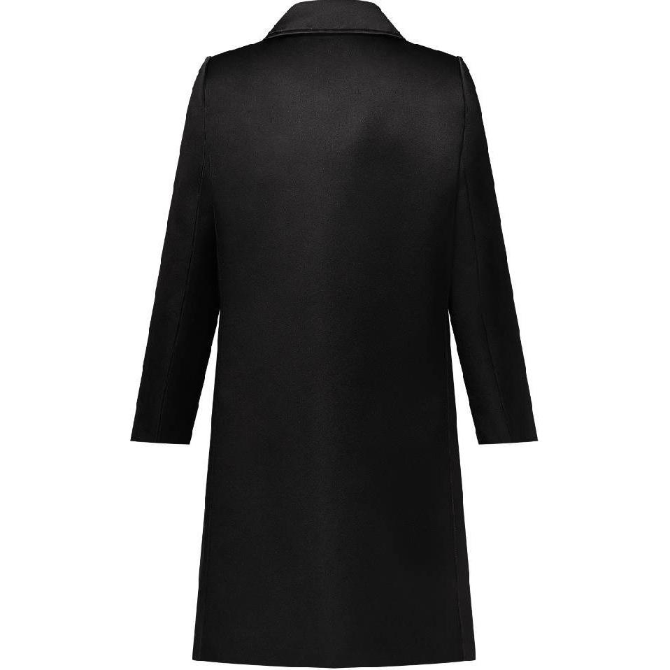 Lookbook (Women) LOUIS VUITTON SS24  Black Long Sleeve Coat with Lace-Up Detail. 1AFSIT