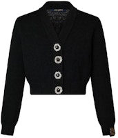 (Women) LOUIS VUITTON SS24 Black V-Neck Long Sleeve Knitted Cardigan 1AFOV6 (Women) LOUIS VUITTON SS24 Black V-Neck Long Sleeve Knitted Cardigan 1AFOV6
