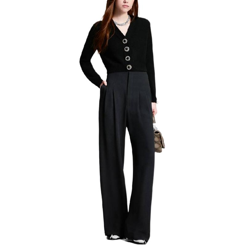 Lookbook (W) LOUIS VUITTON SS24 Kardigan Rajut Hitam Lengan Panjang V-Neck 1AFOV6