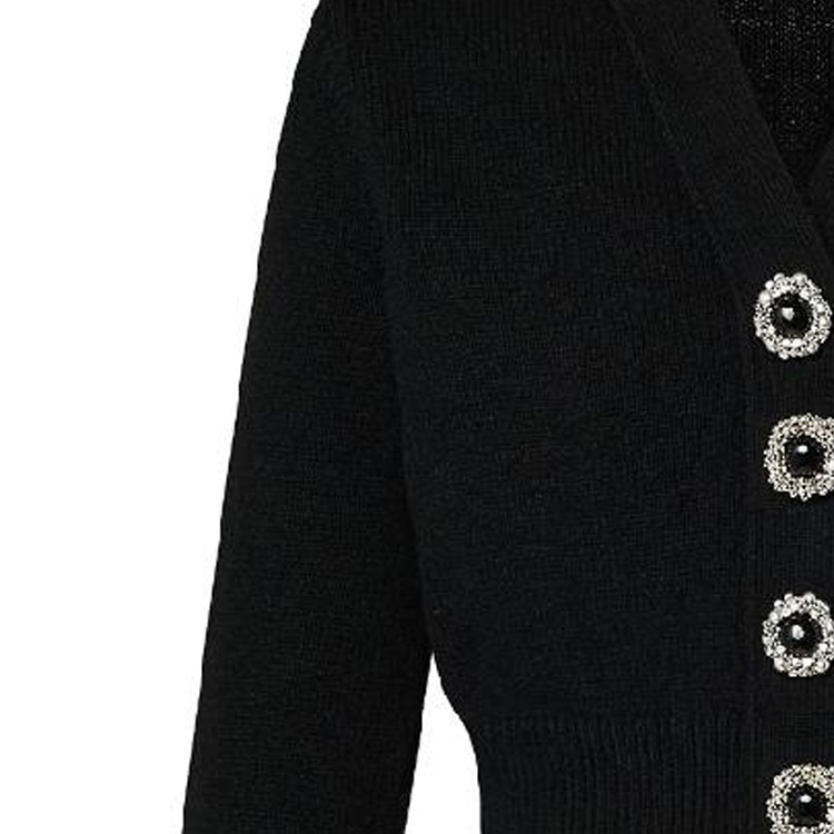 Details for (W) LOUIS VUITTON SS24 Kardigan Rajut Hitam Lengan Panjang V-Neck 1AFOV6