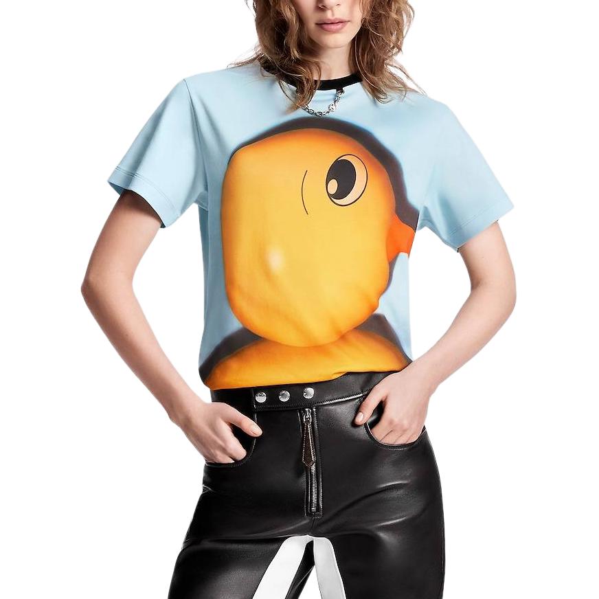 (Women) LOUIS VUITTON SS24  Blue Duck Pattern Crewneck T-Shirt. 1AFTR8 圖 5