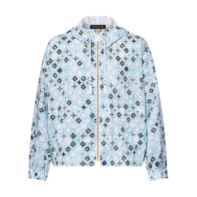 (Women) LOUIS VUITTON SS24 Blue Logo Print Hoodie Jacket 1AFUFN