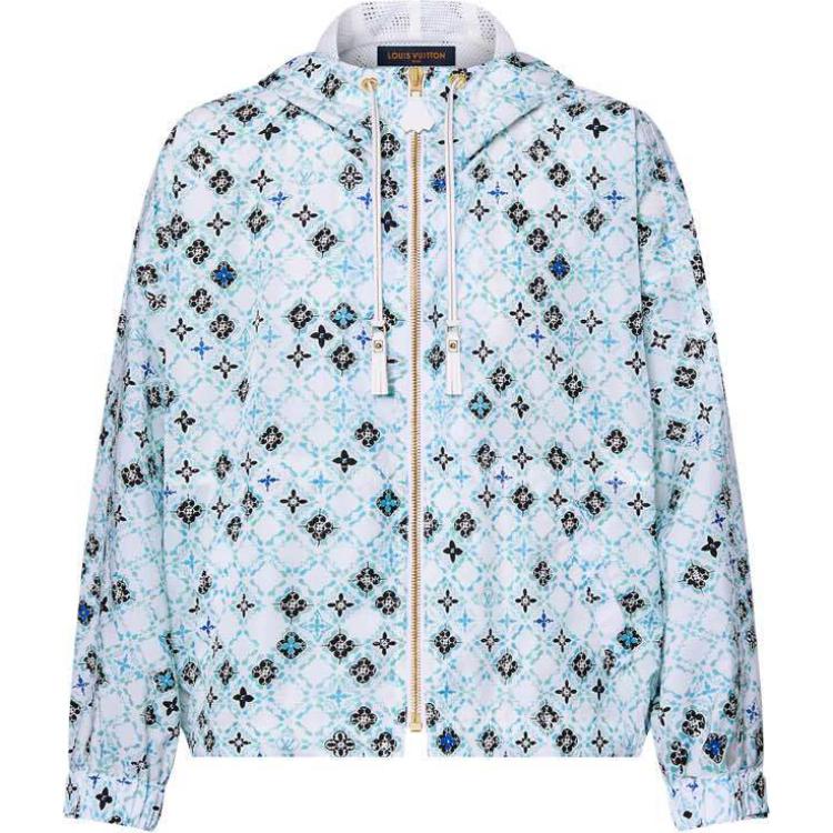 Order (Women) LOUIS VUITTON SS24  Blue Logo Print Hoodie Jacket 1AFUFN