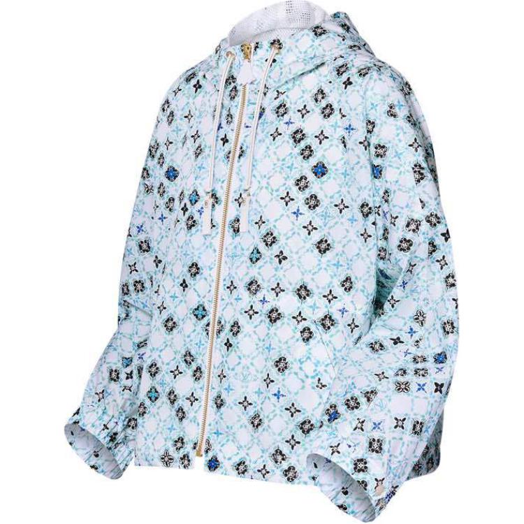 Shop (Women) LOUIS VUITTON SS24  Blue Logo Print Hoodie Jacket 1AFUFN