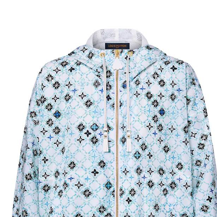 Purchase (Women) LOUIS VUITTON SS24  Blue Logo Print Hoodie Jacket 1AFUFN