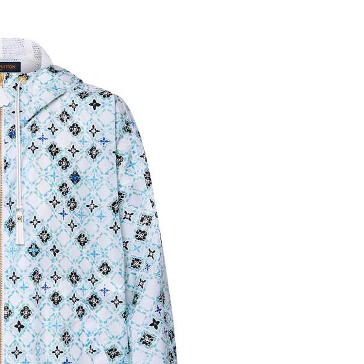 Details for (Women) LOUIS VUITTON SS24  Blue Logo Print Hoodie Jacket 1AFUFN