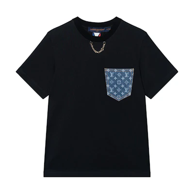 (Women) LOUIS VUITTON SS24 Logo Print Black Short-Sleeve Crewneck T-Shirt 1AFYOP