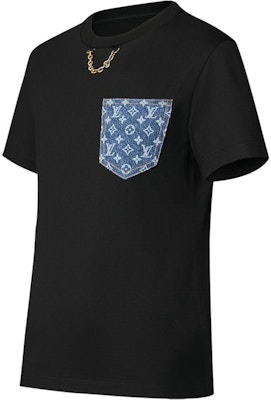 (W) ルイヴィトン SS24 ロゴプリント ブラック クルーネック半袖Tシャツ 1AFYOP Shop (W) ルイヴィトン SS24 ロゴプリント ブラック クルーネック半袖Tシャツ 1AFYOP