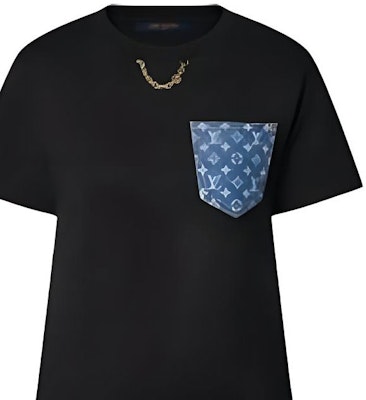 (W) ルイヴィトン SS24 ロゴプリント ブラック クルーネック半袖Tシャツ 1AFYOP Purchase (W) ルイヴィトン SS24 ロゴプリント ブラック クルーネック半袖Tシャツ 1AFYOP