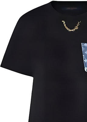 (W) ルイヴィトン SS24 ロゴプリント ブラック クルーネック半袖Tシャツ 1AFYOP 1