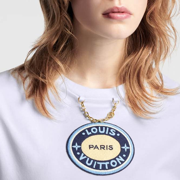 (Women) LOUIS VUITTON SS24  Logo Print White Crewneck T-Shirt. 1AFPG0 圖 5
