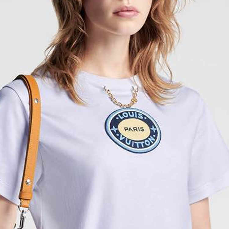 (Women) LOUIS VUITTON SS24  Logo Print White Crewneck T-Shirt. 1AFPG0 圖 6