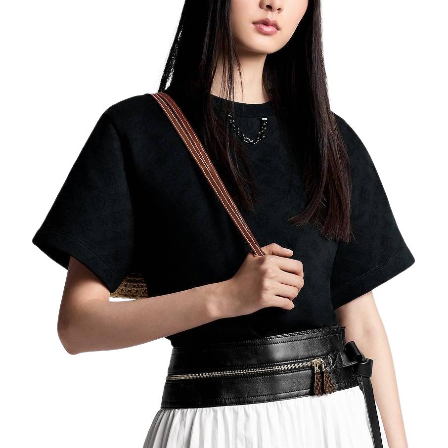 (Women) LOUIS VUITTON SS24  Plain Black Crewneck Short-Sleeve T-Shirt 1AFTN5 圖 6