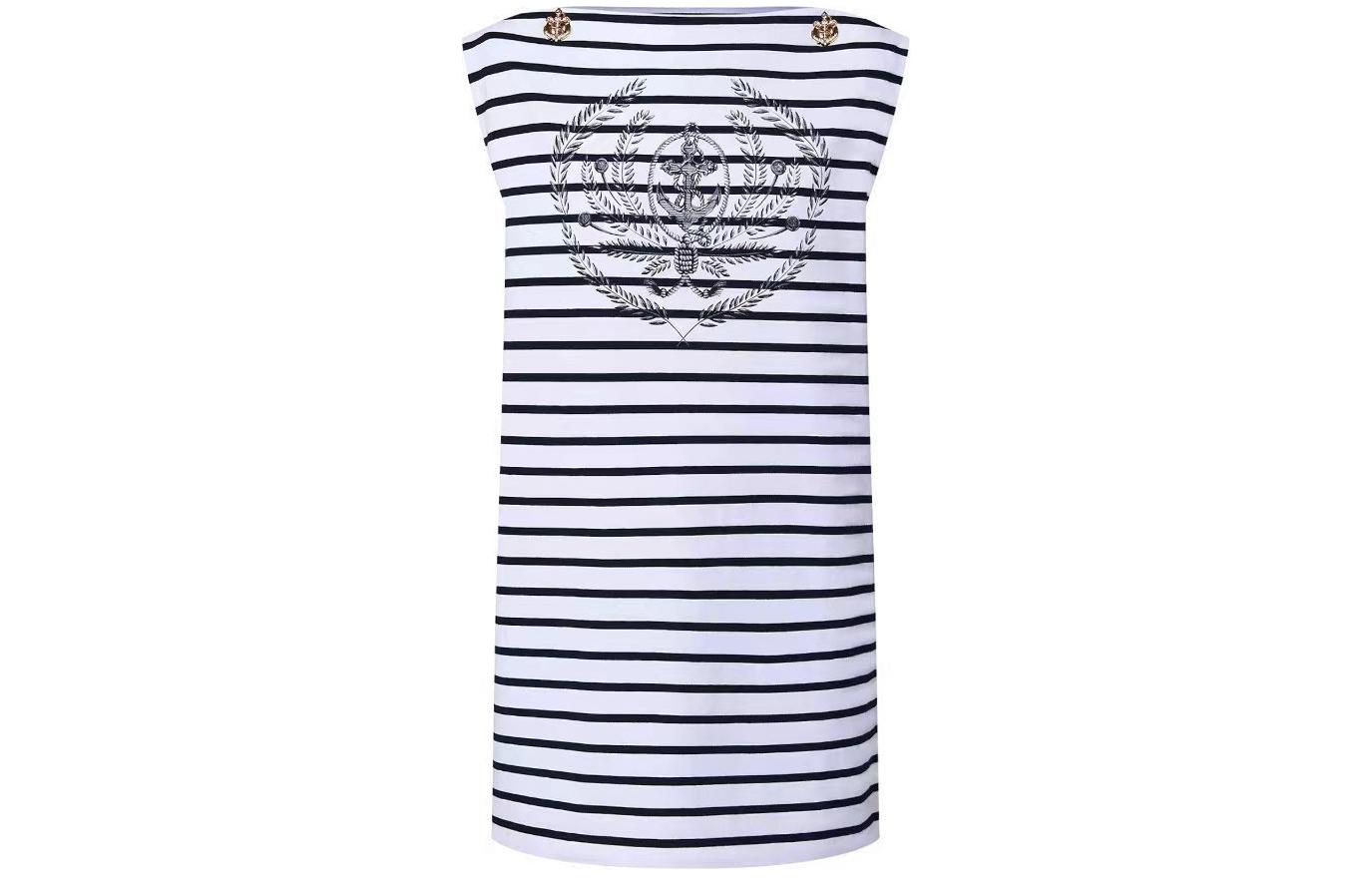 Order (W) LOUIS VUITTON SS24 Gaun Pendek Tanpa Lengan Motif Garis Multicolor 1AFLMC