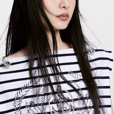 (W) LOUIS VUITTON SS24 Gaun Pendek Tanpa Lengan Motif Garis Multicolor 1AFLMC Purchase (W) LOUIS VUITTON SS24 Gaun Pendek Tanpa Lengan Motif Garis Multicolor 1AFLMC