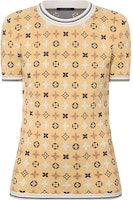 (Women) LOUIS VUITTON SS24 Yellow Logo Print Crewneck Knit Short Sleeve Top. 1AFZNU (Women) LOUIS VUITTON SS24 Yellow Logo Print Crewneck Knit Short Sleeve Top. 1AFZNU